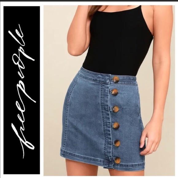 Free People Skirt Womens 8 Black Gray Modern Femme Mini A